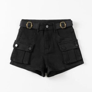 Short Cargo Noir Femme - Short Cargo